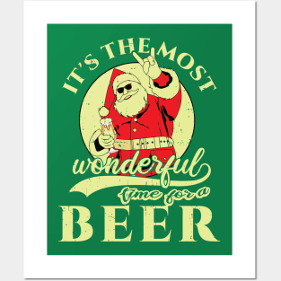 Funny Beer Ugly Christmas Sweater Most Wonderful Time for a Beer T-Shirt Posters and Art